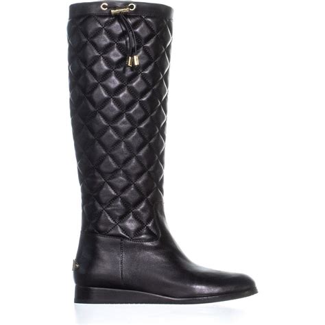 michael kors tall dress boots|Michael Kors leather platform boots.